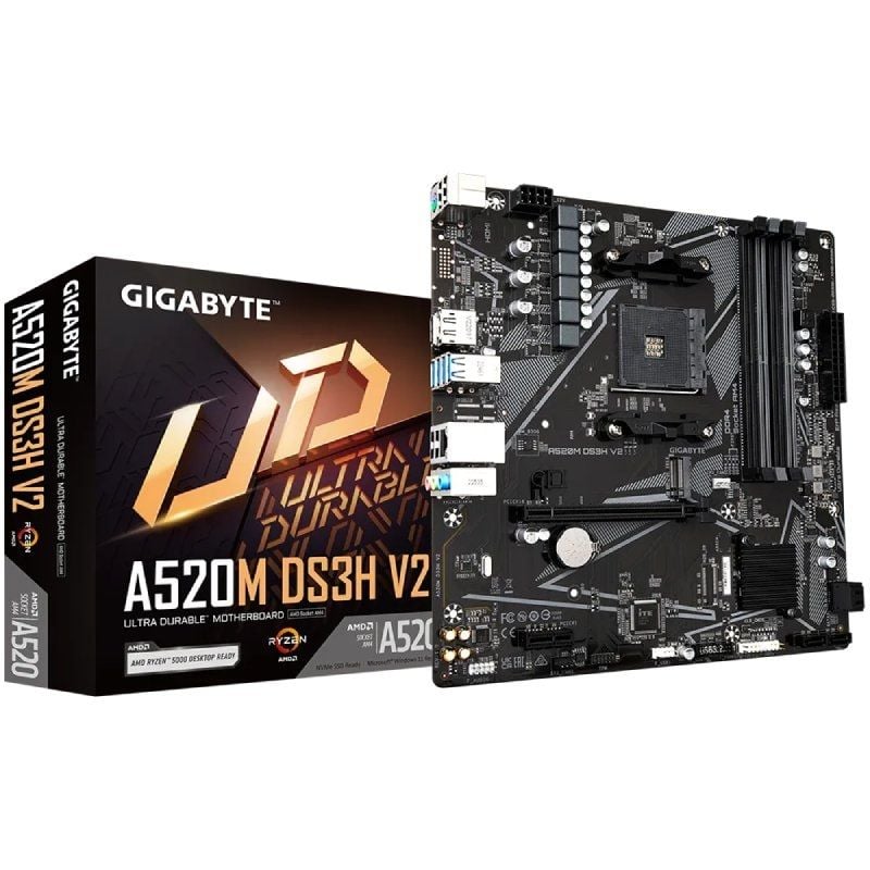 Placa Base Gigabyte A520M DS3H V2 Socket AM4/ DDR4/ PCIe 3.0/ Micro ATX
