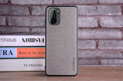 Funda de piel textil para Xiaomi Poco F3 / F3 Pro 5G NFC – Lujo y protección