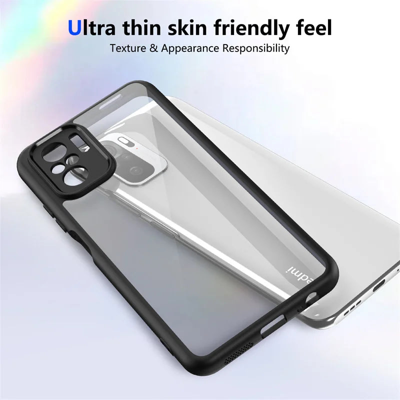 Funda transparente mate antigolpes para Xiaomi Poco M5s – Protección de cámara y pantalla