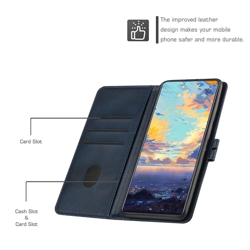 Funda Poco X7 / X7 Pro – Flip Case de Cuero con Tarjetero y Cierre Magnético