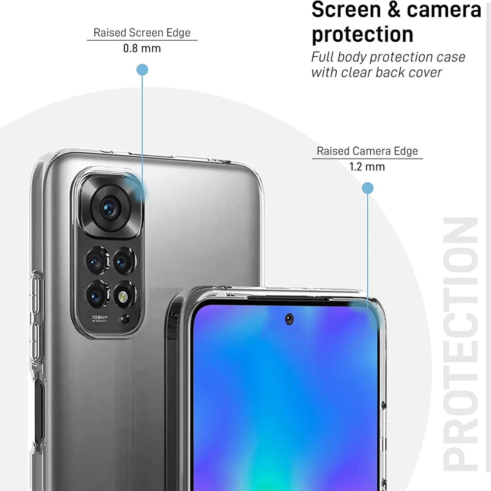 Funda transparente ultrafina de silicona para Xiaomi Redmi Note 11, 11S, 11T Pro, 11 Pro+ – protección completa