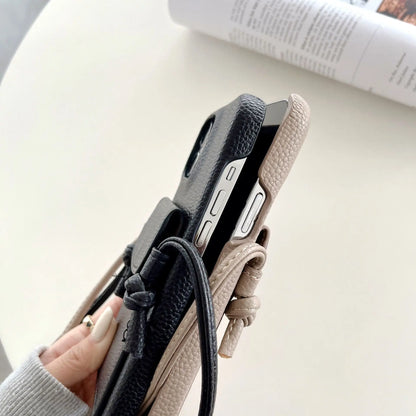 Funda cartera crossbody de piel PU con correa para iPhone 17, 16, 15, 14, 13, 12, 11 Pro Max, XS, XR – con ranuras para tarjetas