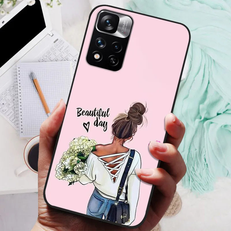 Funda de silicona para Xiaomi Redmi Note 11 Pro Plus 5G – Diseño de león, lobo y animales