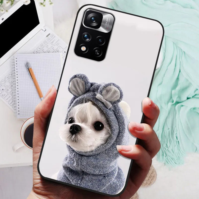 Funda de silicona para Xiaomi Redmi Note 11 Pro Plus 5G – Diseño de león, lobo y animales