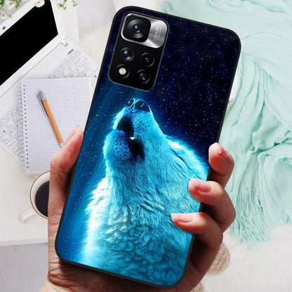 Funda de silicona para Xiaomi Redmi Note 11 Pro Plus 5G – Diseño de león, lobo y animales