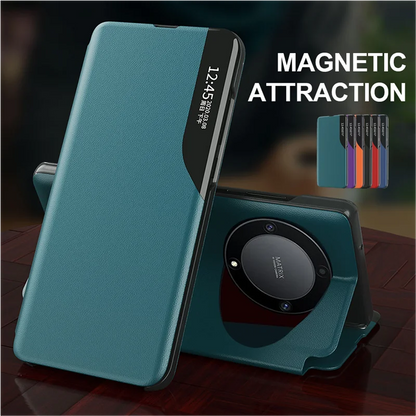 Funda Honor Magic 7 6 5 Lite X9C X9B X9A 5G – Flip Cover Ventana Magnética con Soporte y Espejo