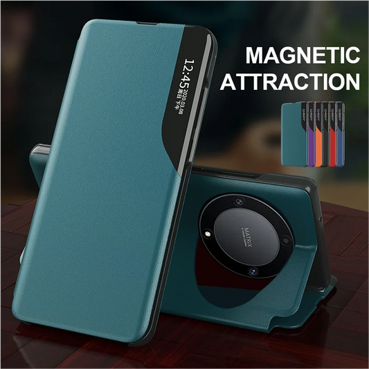 Funda Honor Magic 7 6 5 Lite X9C X9B X9A 5G – Flip Cover Ventana Magnética con Soporte y Espejo
