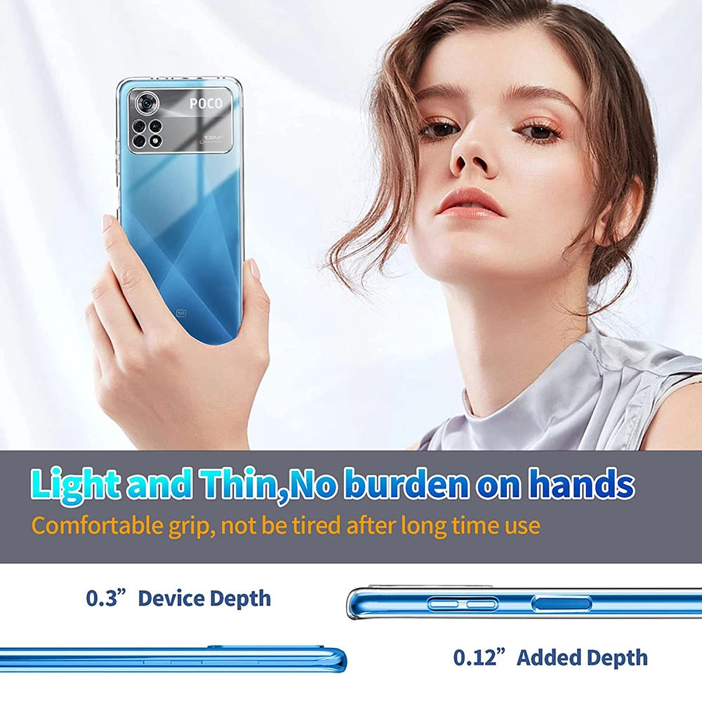 Funda transparente ultrafina de silicona para Xiaomi Poco X4 Pro 5G – Protección completa
