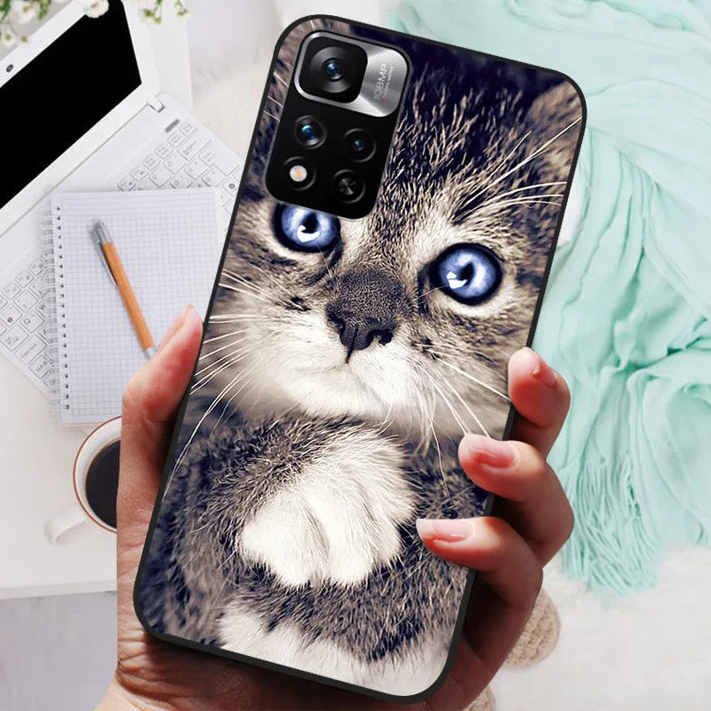 Funda de silicona para Xiaomi Redmi Note 11 Pro Plus 5G – Diseño de león, lobo y animales
