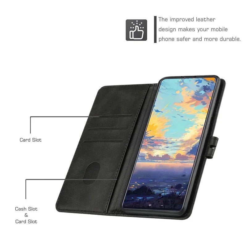 Funda Poco X7 / X7 Pro – Flip Case de Cuero con Tarjetero y Cierre Magnético