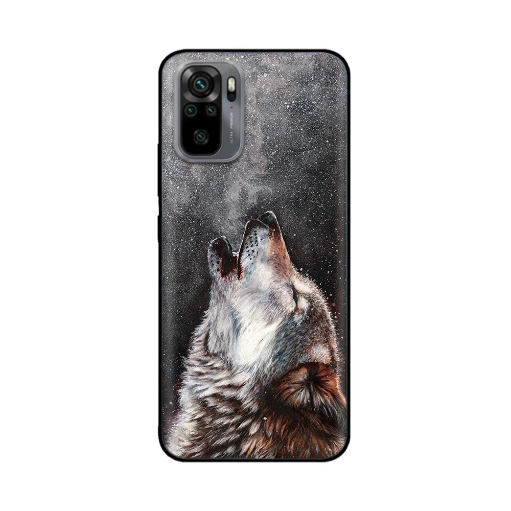 Funda de Silicona Wolf Negra para Poco M5s | Carcasa Suave Antigolpes