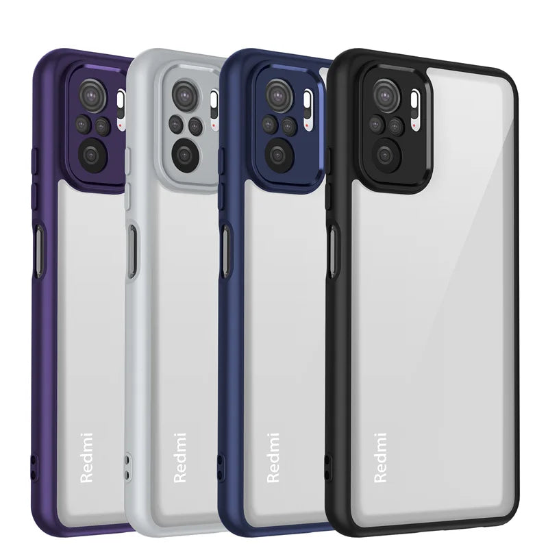 Funda transparente mate antigolpes para Xiaomi Poco M5s – Protección de cámara y pantalla