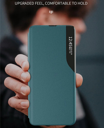 Funda Smart Flip View con Ventana para Honor 20S – Carcasa de Cuero Magnética con Función Inteligente