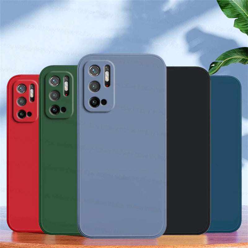 Funda de silicona líquida para Xiaomi Poco M3 M4 Pro M5 M5s X4 X5 – Suave y antigolpes