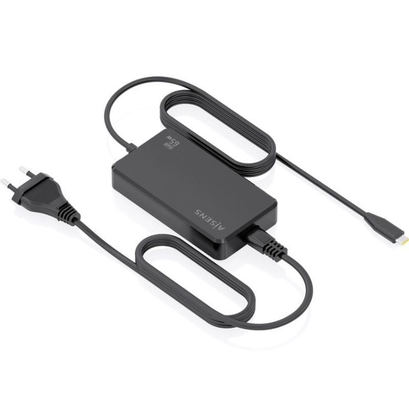 Cargador Sobremesa GaN Aisens ASCH-1PD65D068-BK/ 1xUSB Tipo-C/ 65W