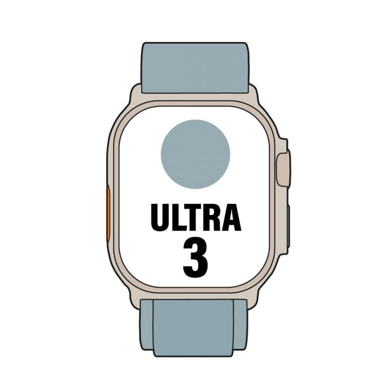 Apple Watch Ultra 3/ GPS/ Cellular/ 49mm/ Caja de Titanio Natural/ Correa Loop Alpine Azul Claro S