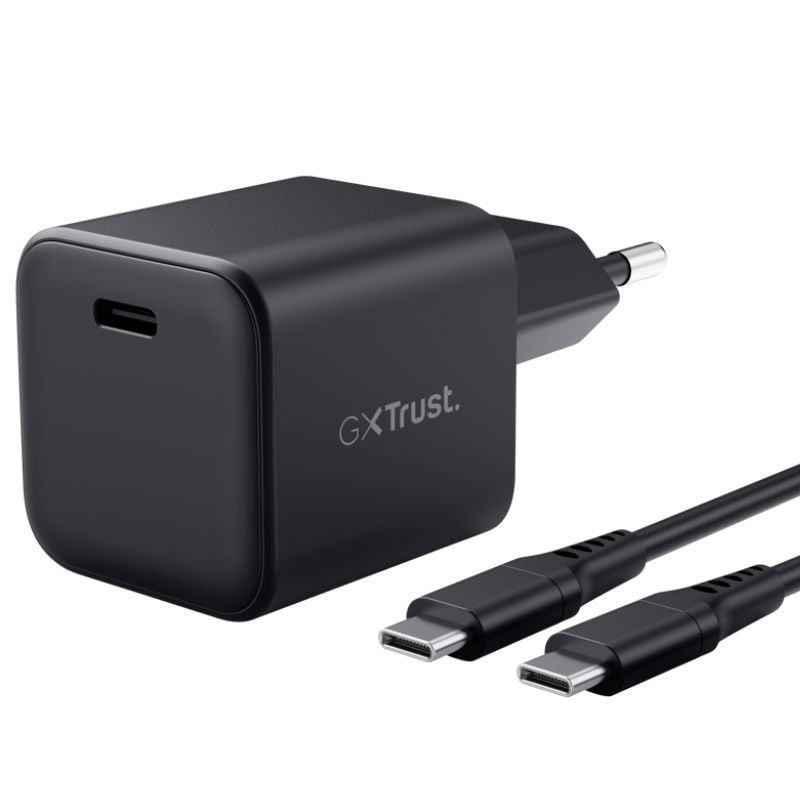 Cargador de Pared GaN Trust Gaming GXT 1258 Switch 2/ 1xUSB Tipo-C/ Incluye Cable USB Tipo-C/ 65W