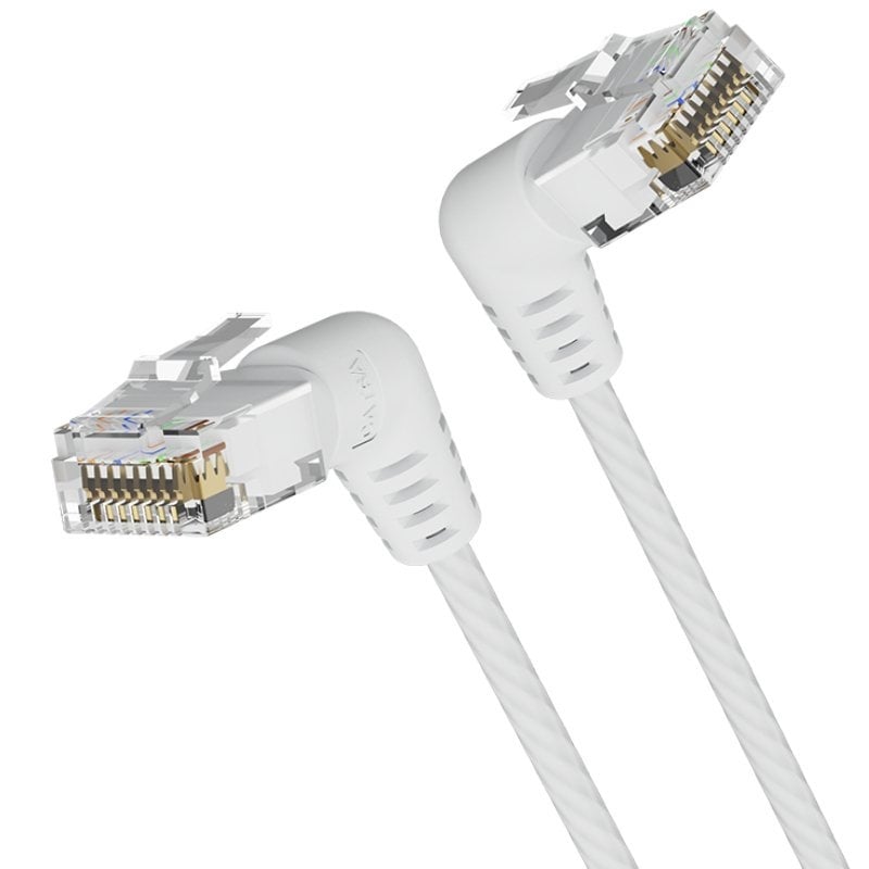 Cable de Red RJ45 UTP Vention IBOWI Cat.6A/ 3m/ Cabeza Rotatoria 360º/ Blanco